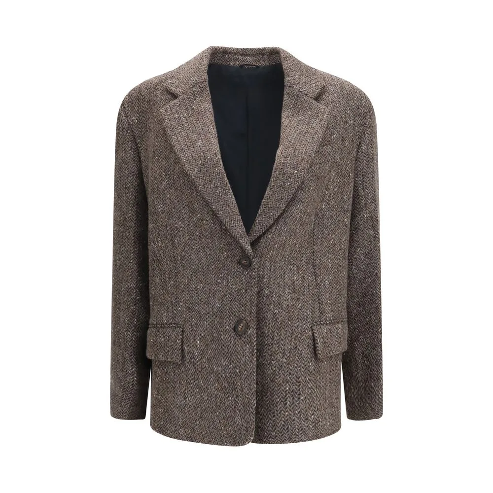 Virgin Wool Herringbone Blazer