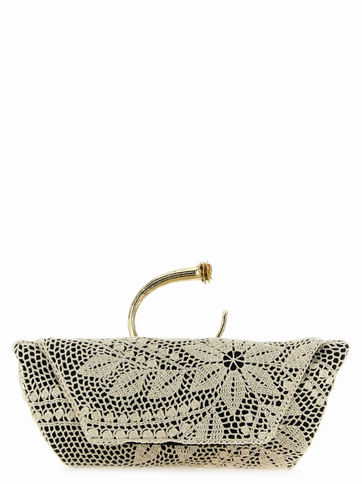 Floral Crochet Silk Clutch