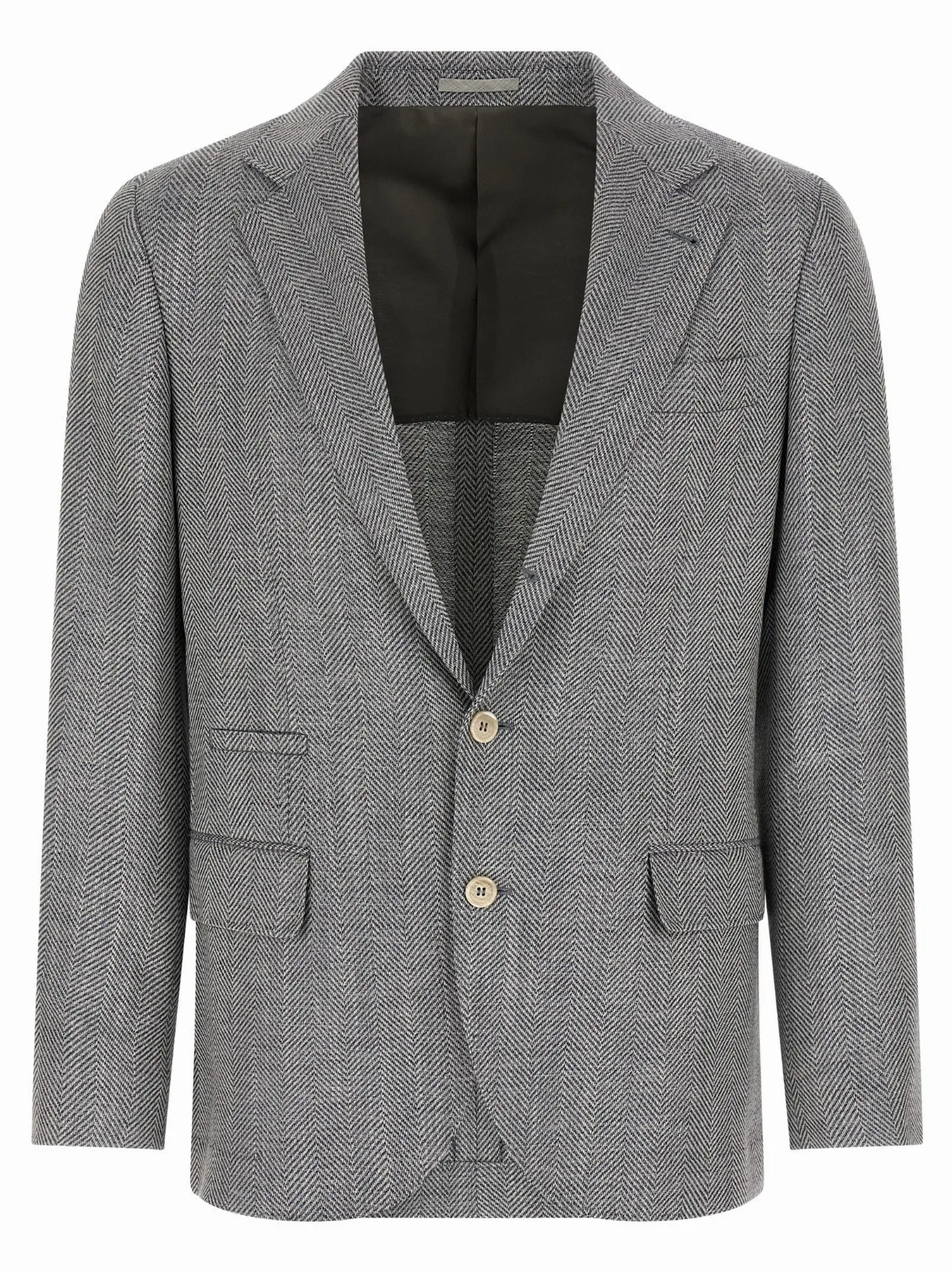Chevron Wool Blend Blazer