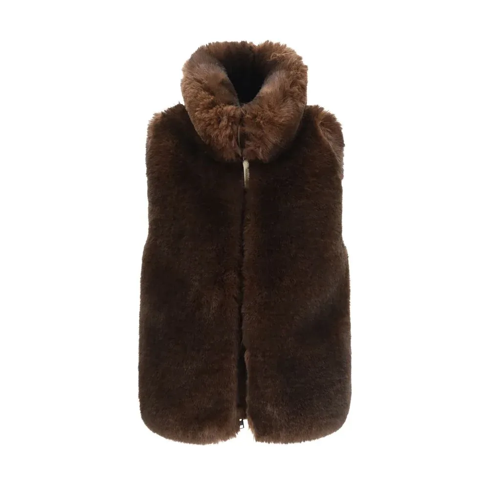 Faux-Fur and Quilted Nylon Vest