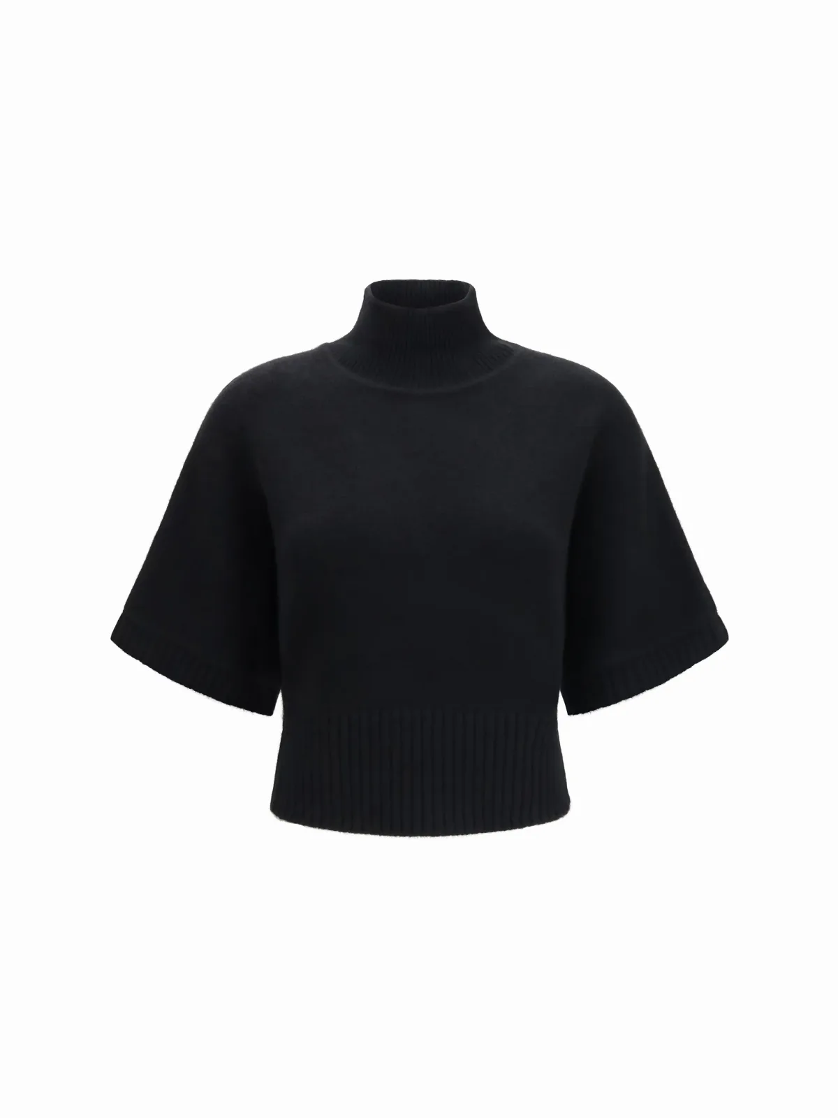Cropped Cashmere Turtleneck Sweater