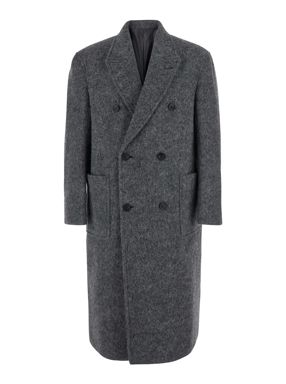 Peaked Lapel Wool Coat