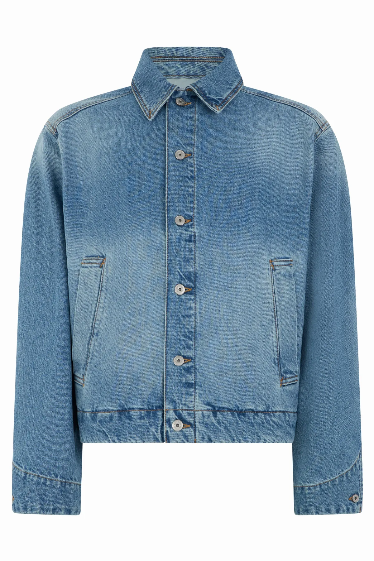 Light-Wash Cotton Denim Jacket