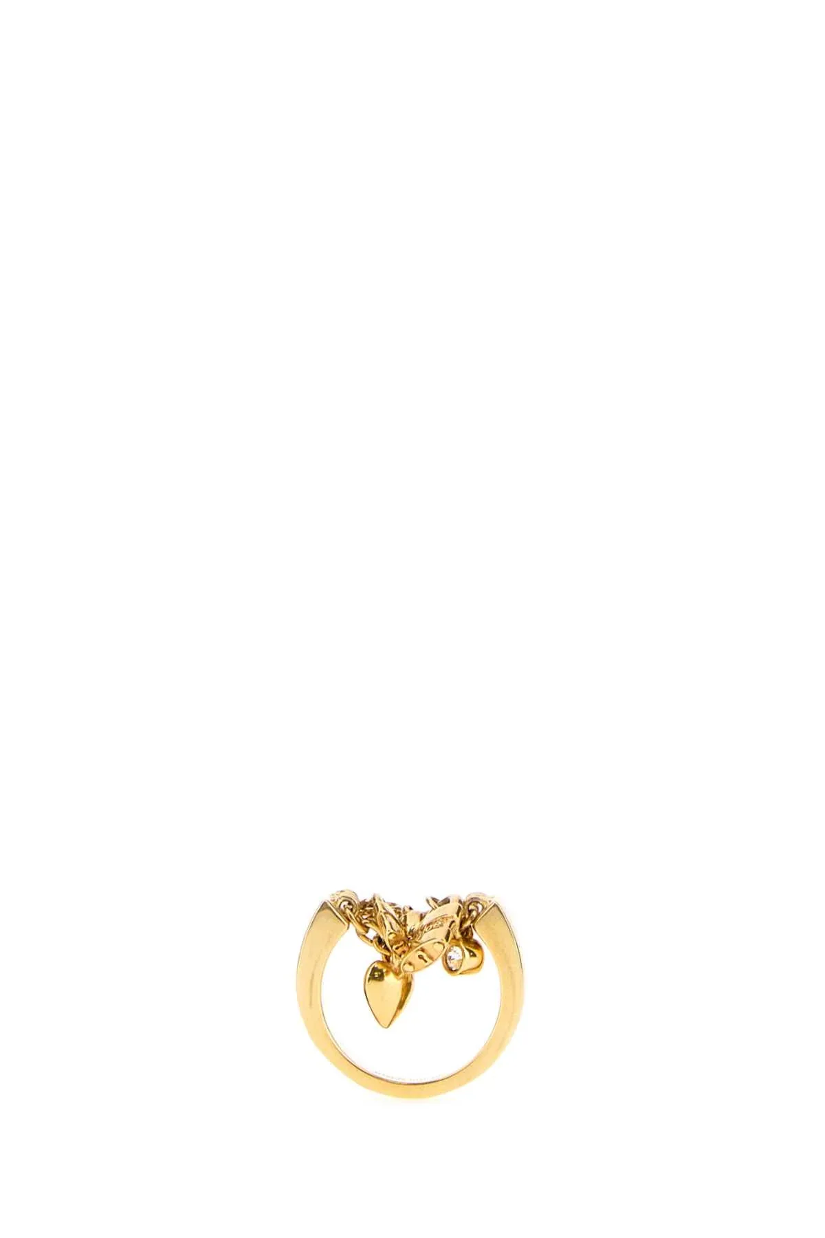 Charm-Detail Gold Ring