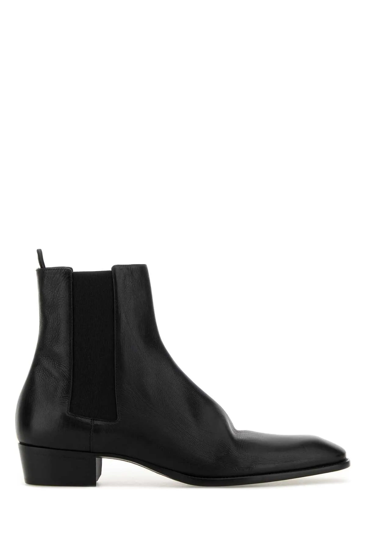 Black Leather Chelsea Stanton Ankle Boots by Saint Laurent