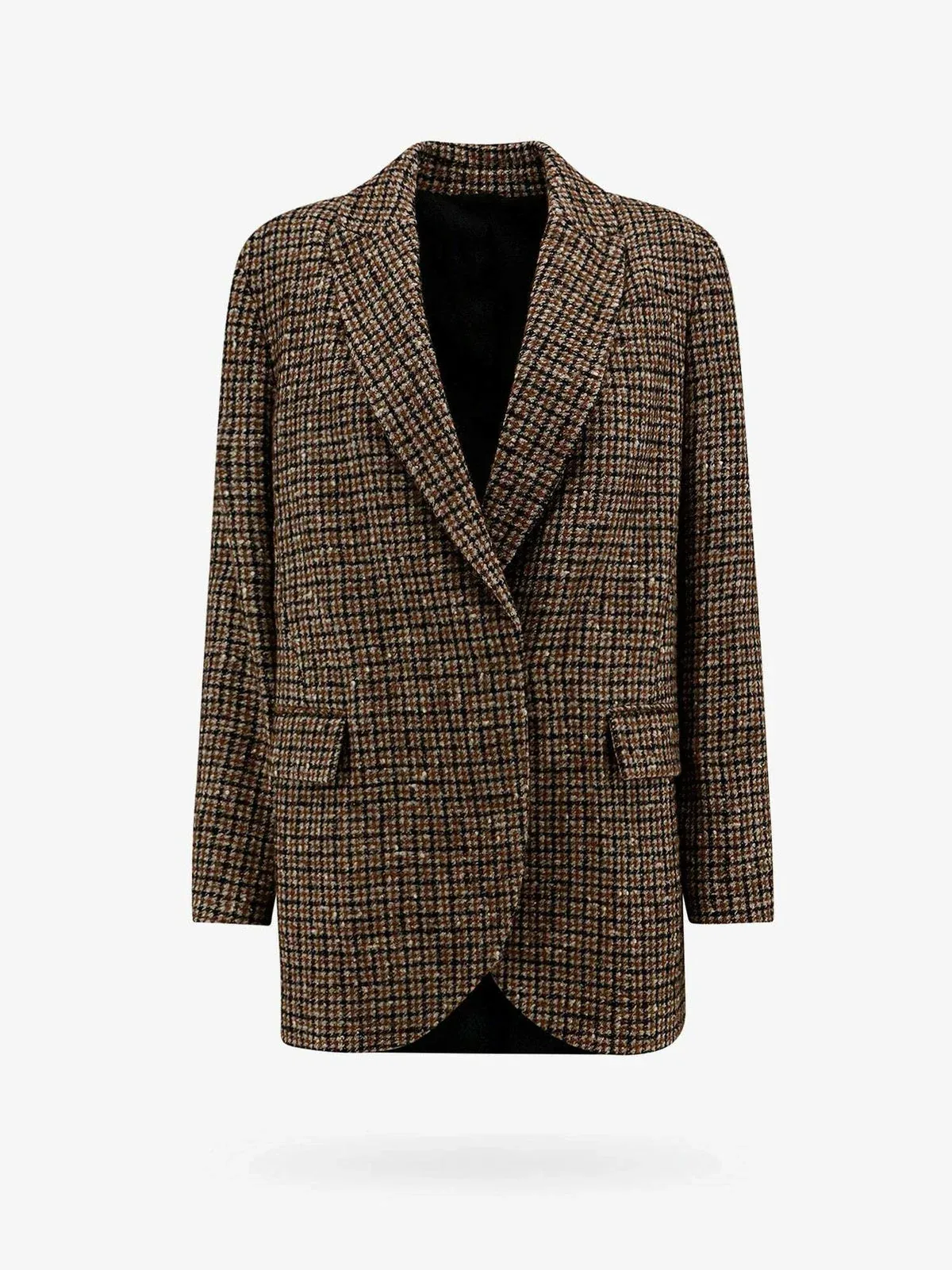Panama Tobacco Check Wool Blend Blazer