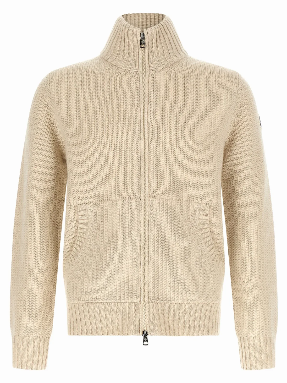 Virgin Wool Ribbed Cardigan