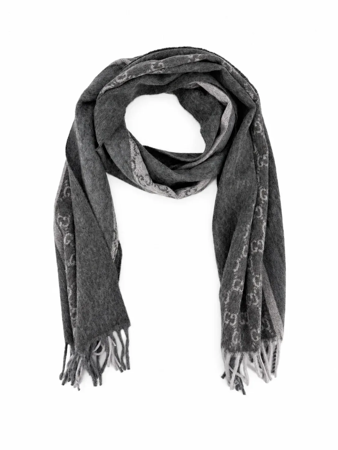 GG Monogram Cashmere & Wool Scarf
