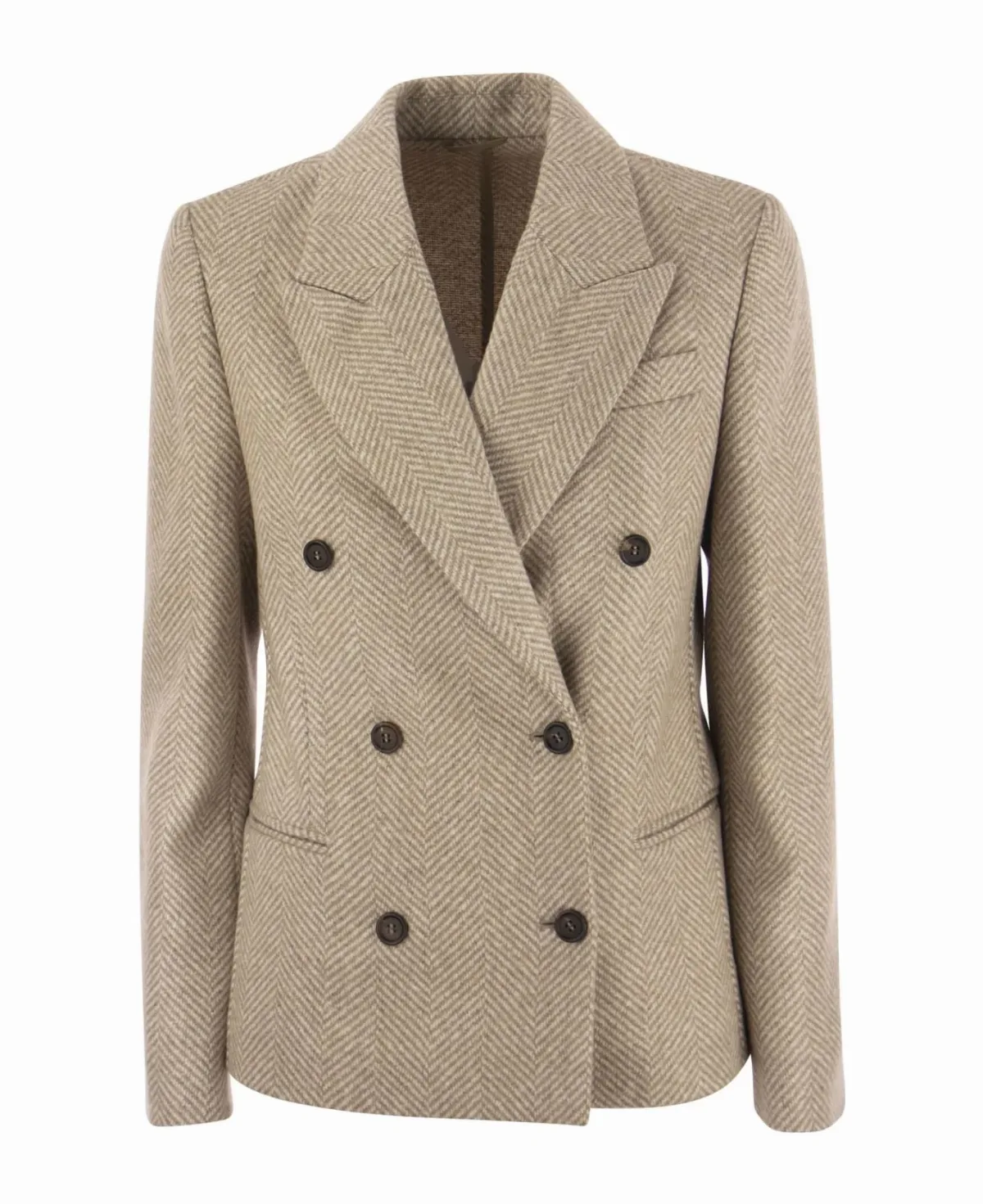 Herringbone Wool-Blend Blazer