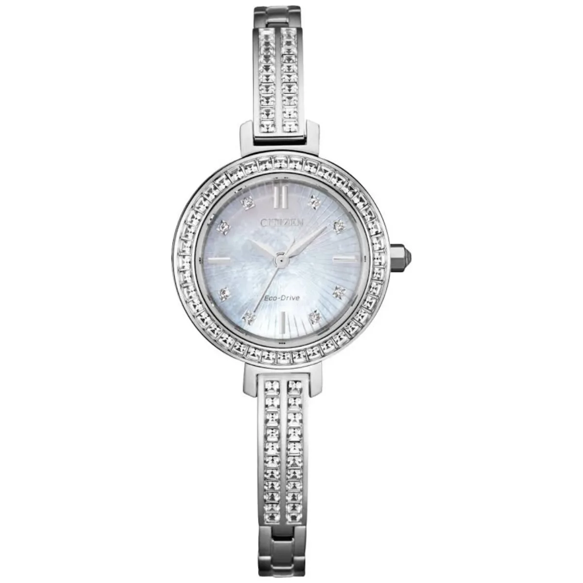 Crystal-Set Stainless Steel Watch by Citizen