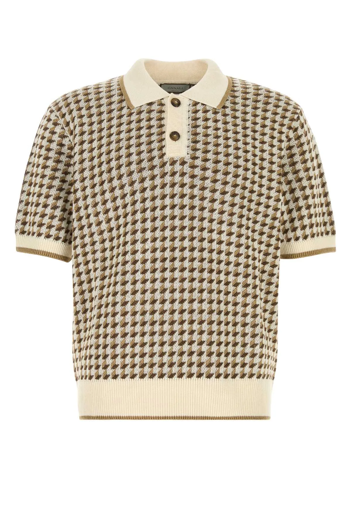 Embroidered Linen Blend Polo Shirt