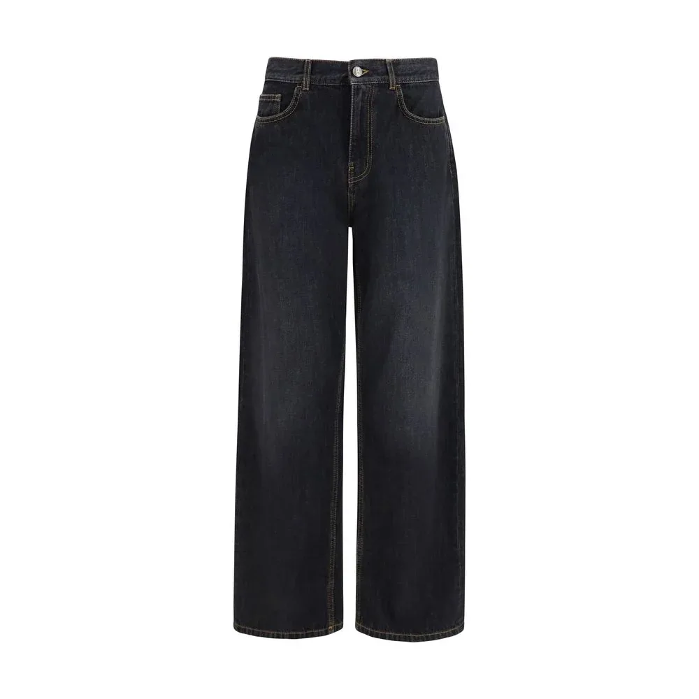 Wide-Leg Cotton Denim Jeans
