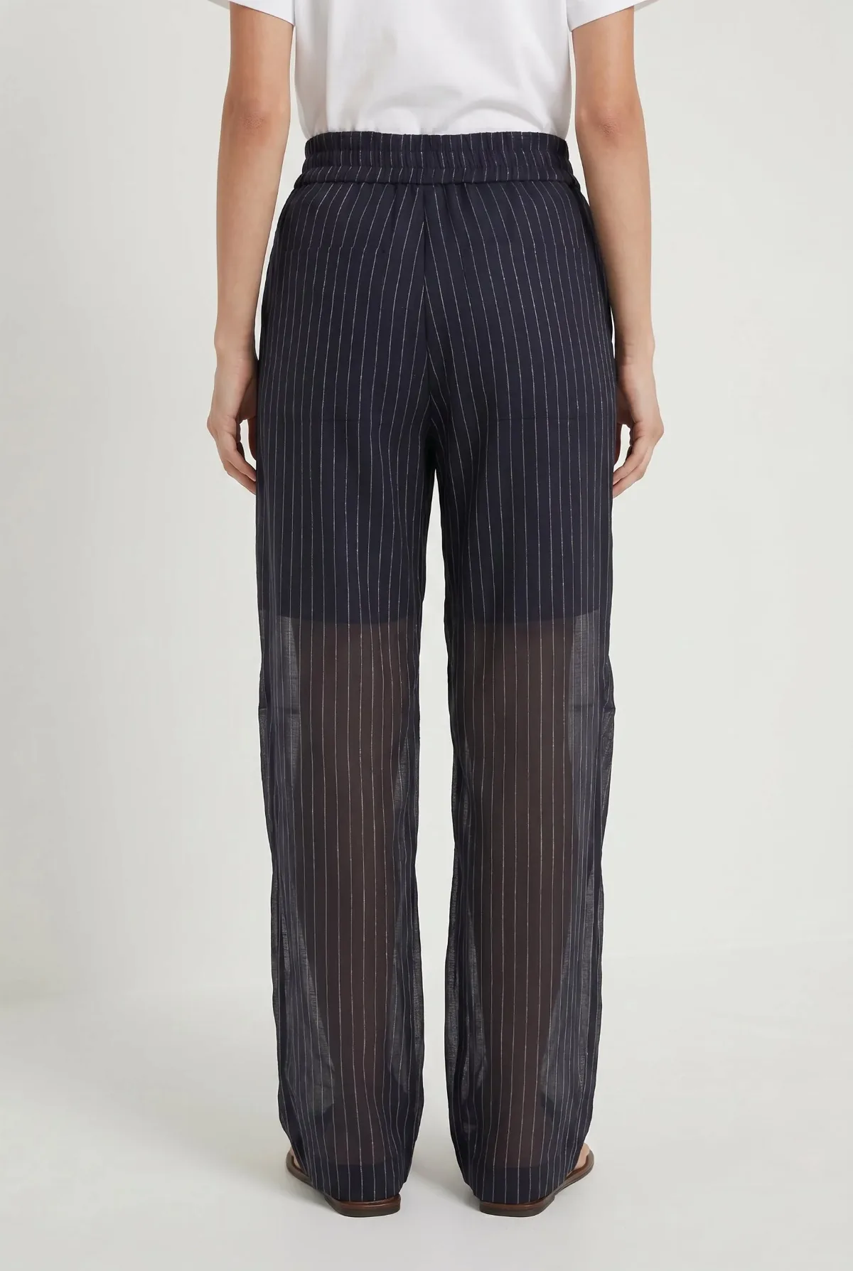 Pinstriped Wide-Leg Trousers by BRUNELLO CUCINELLI