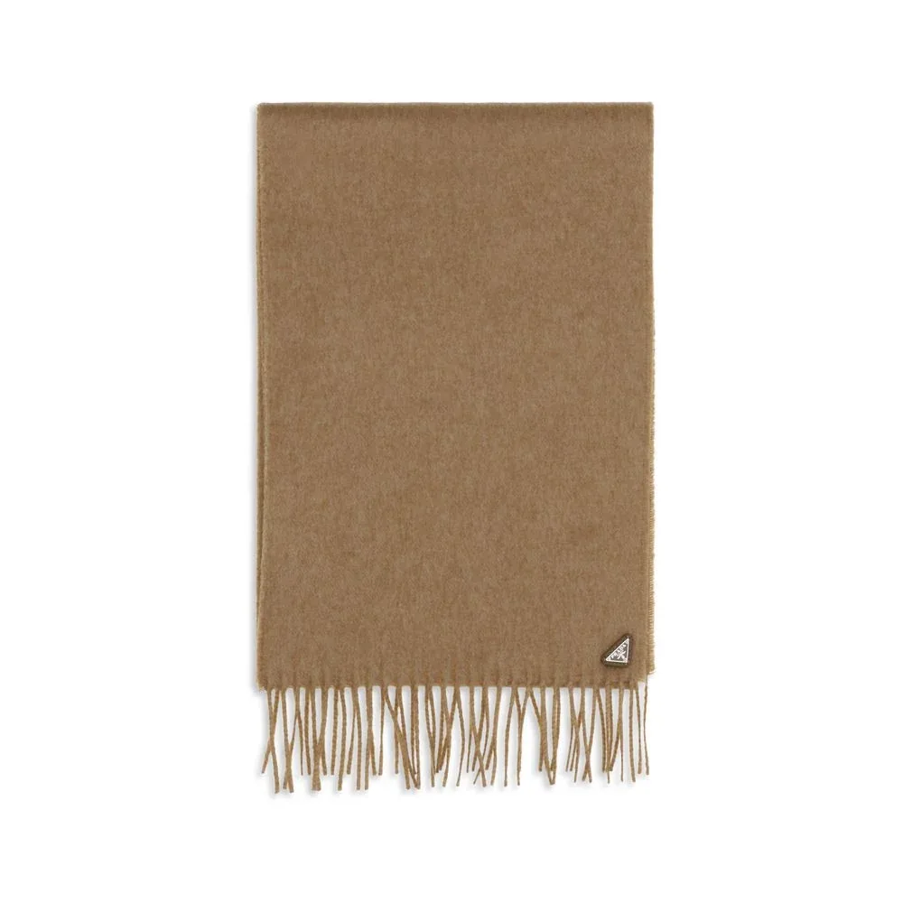 Silk and Cashmere Fringed Scarf