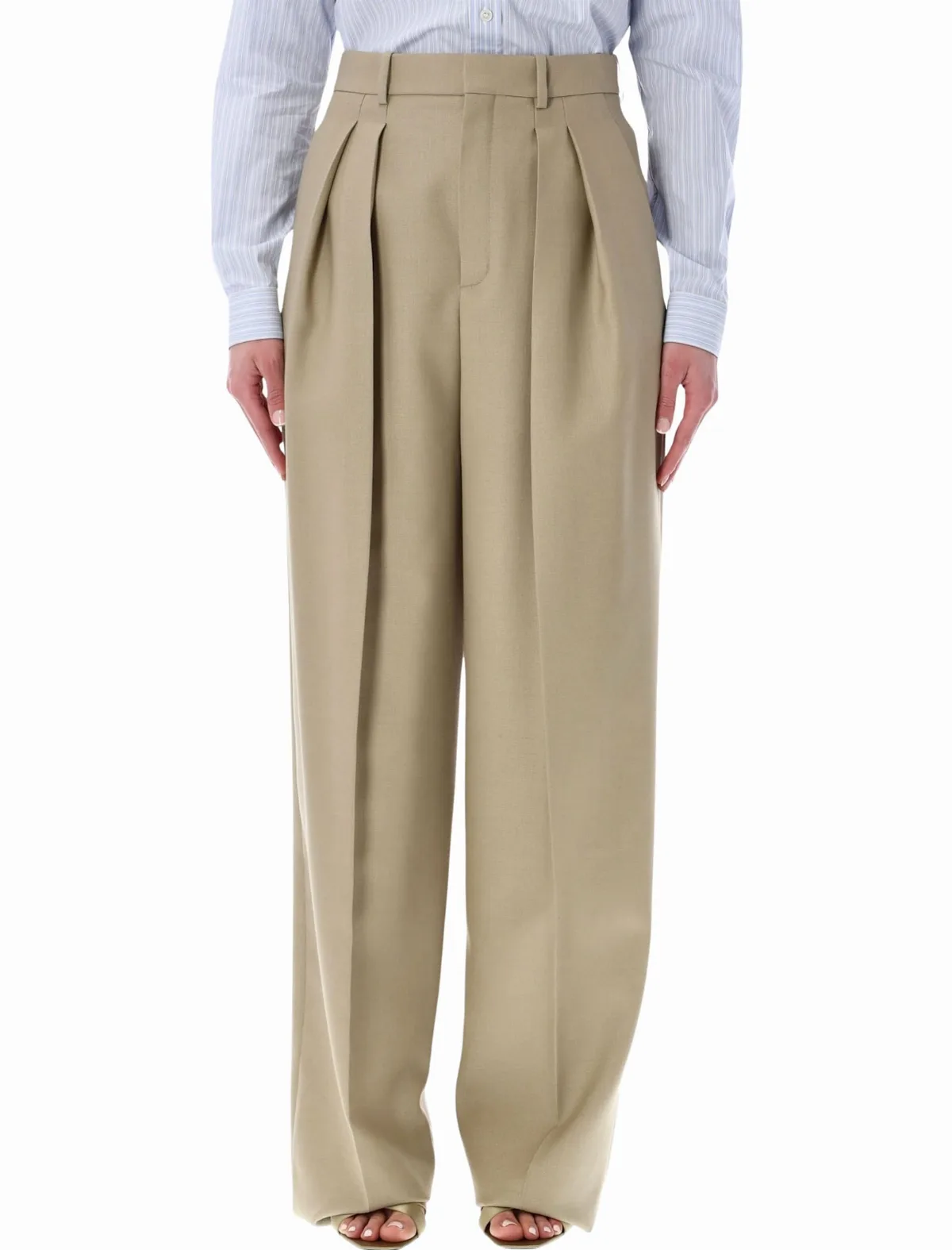 High-waisted Wool-silk Pants by Saint Laurent