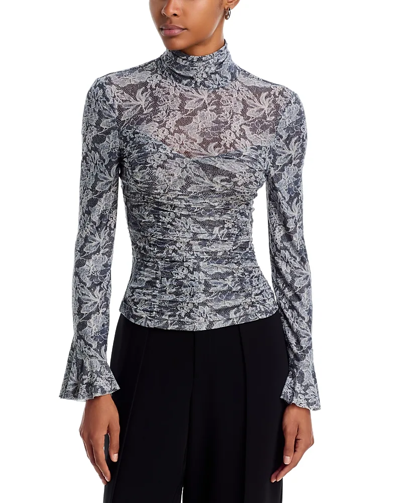 Lucy Trompe Lil Lace Mock Neck Top