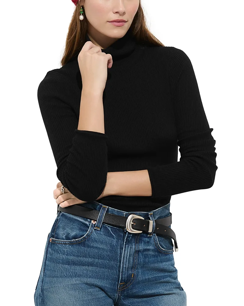Christy Rib Cotton Blend Turtleneck Sweater by Alex Mill