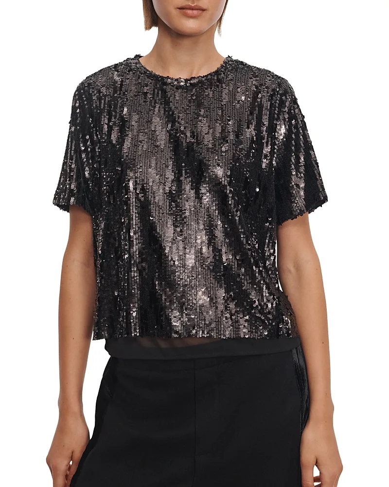 Cher Sequin Short Sleeve Tee