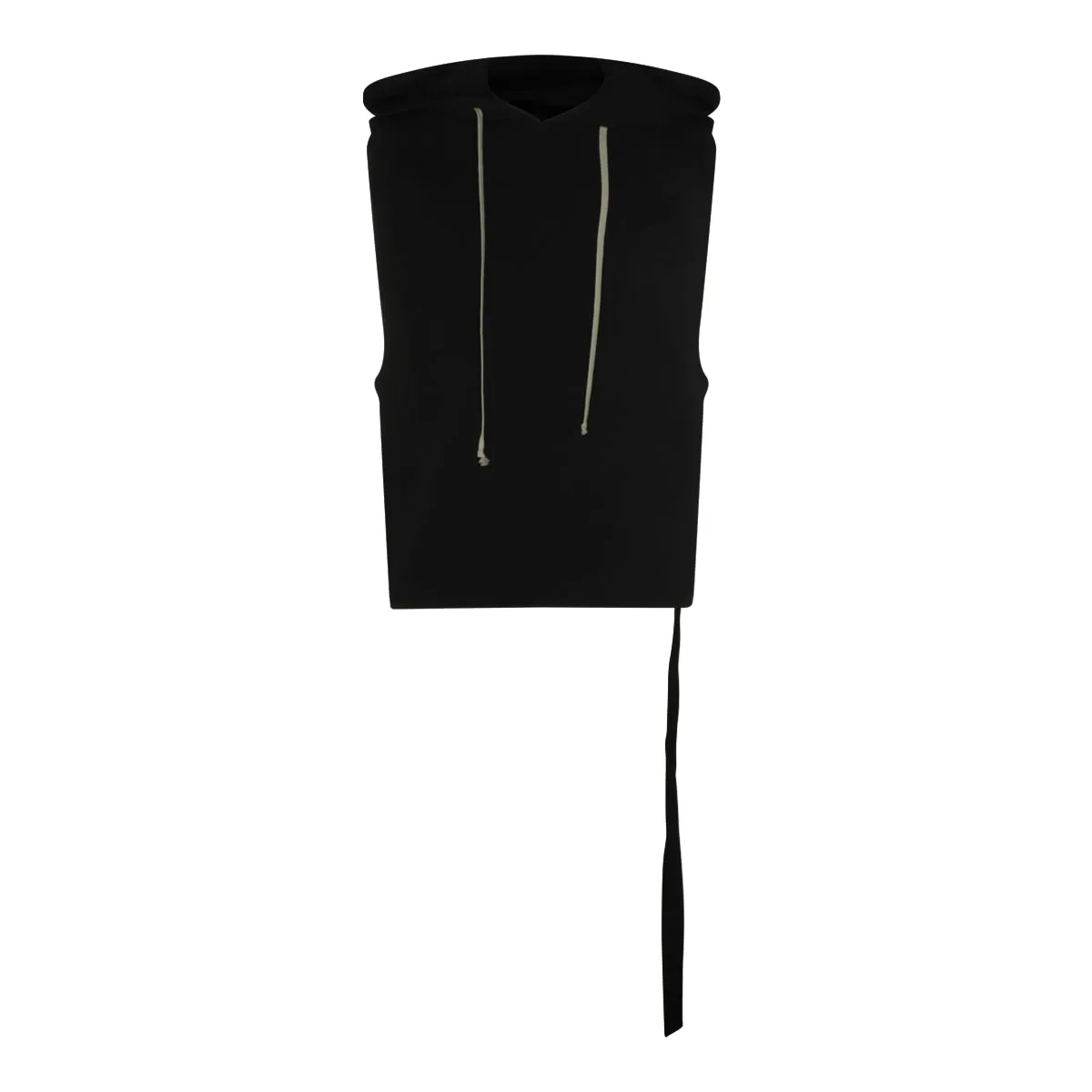 Black Cotton Hooded Tunic Top by DRKSHDW