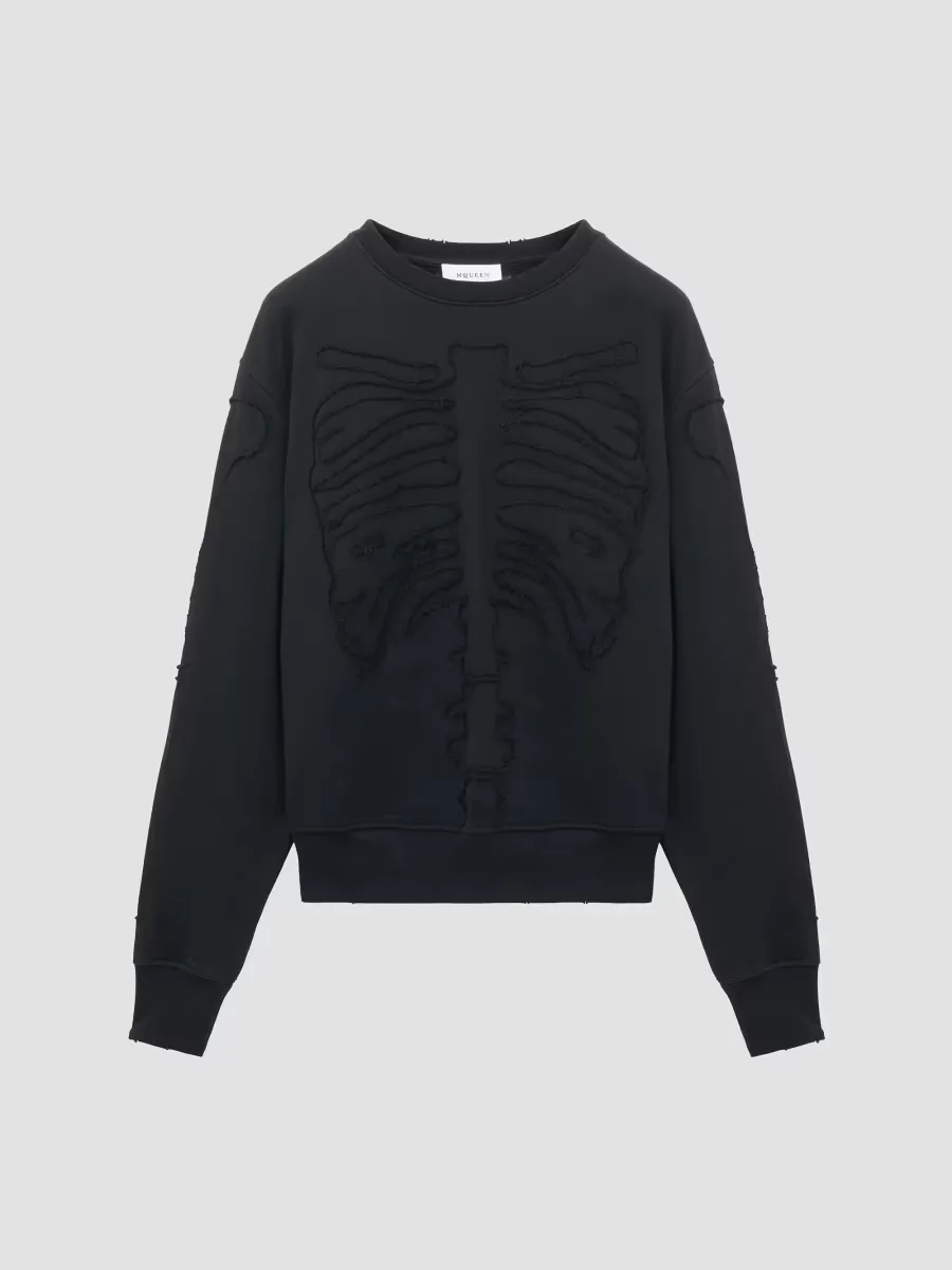 Ribcage Appliqu Cotton Crewneck Sweatshirt
