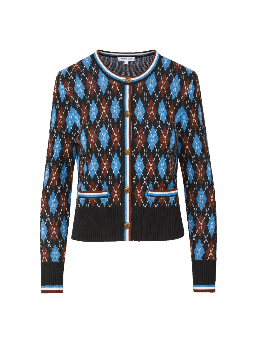 Sylvane Argyle Wool-Cotton Cardigan
