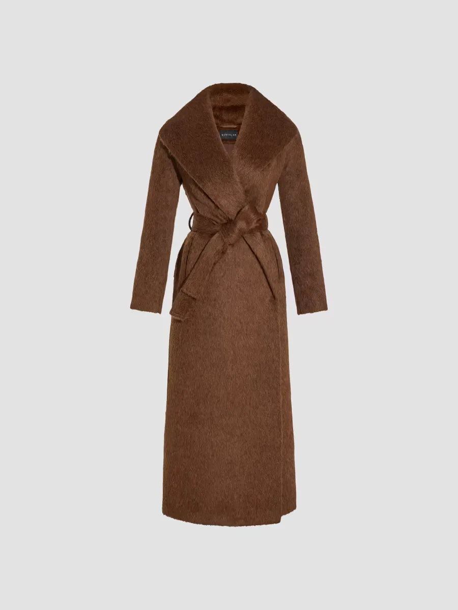 Tie-Waist Suri Alpaca Wool Maxi Wrap Coat