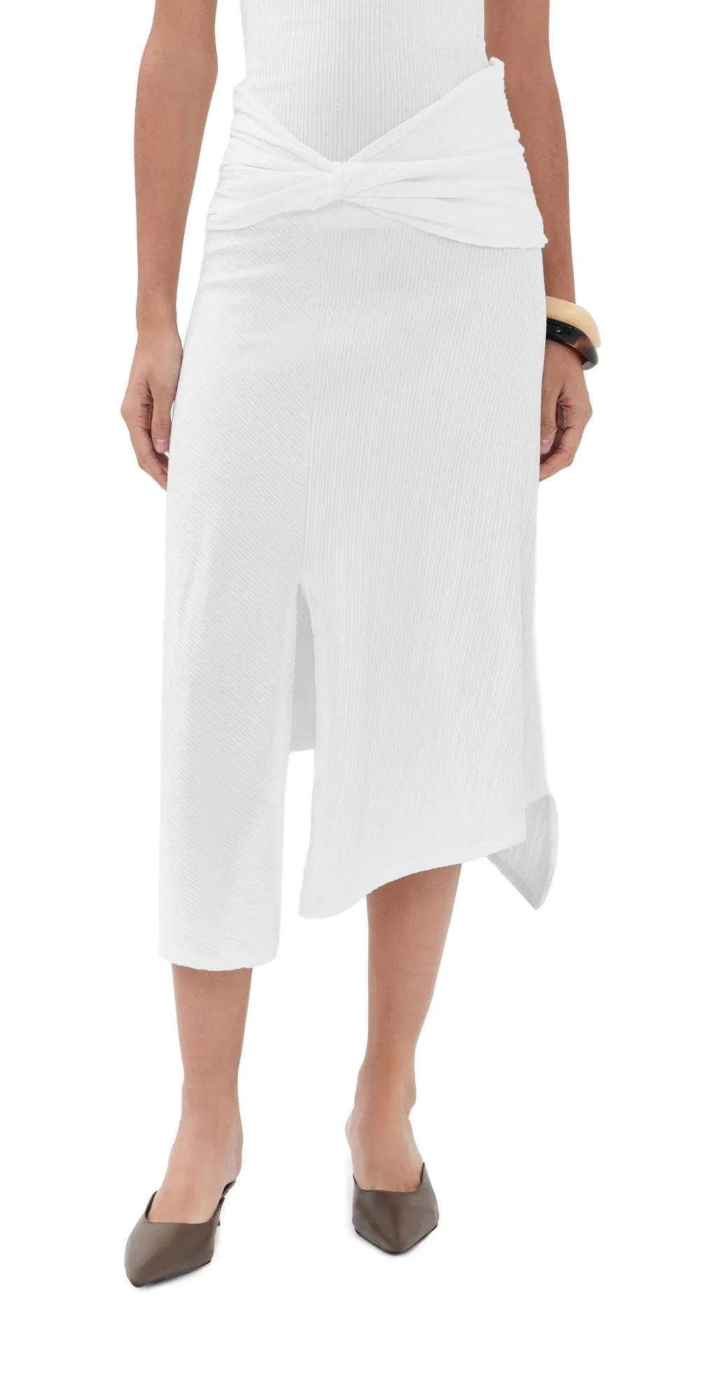 Twist Detail Midi Skirt