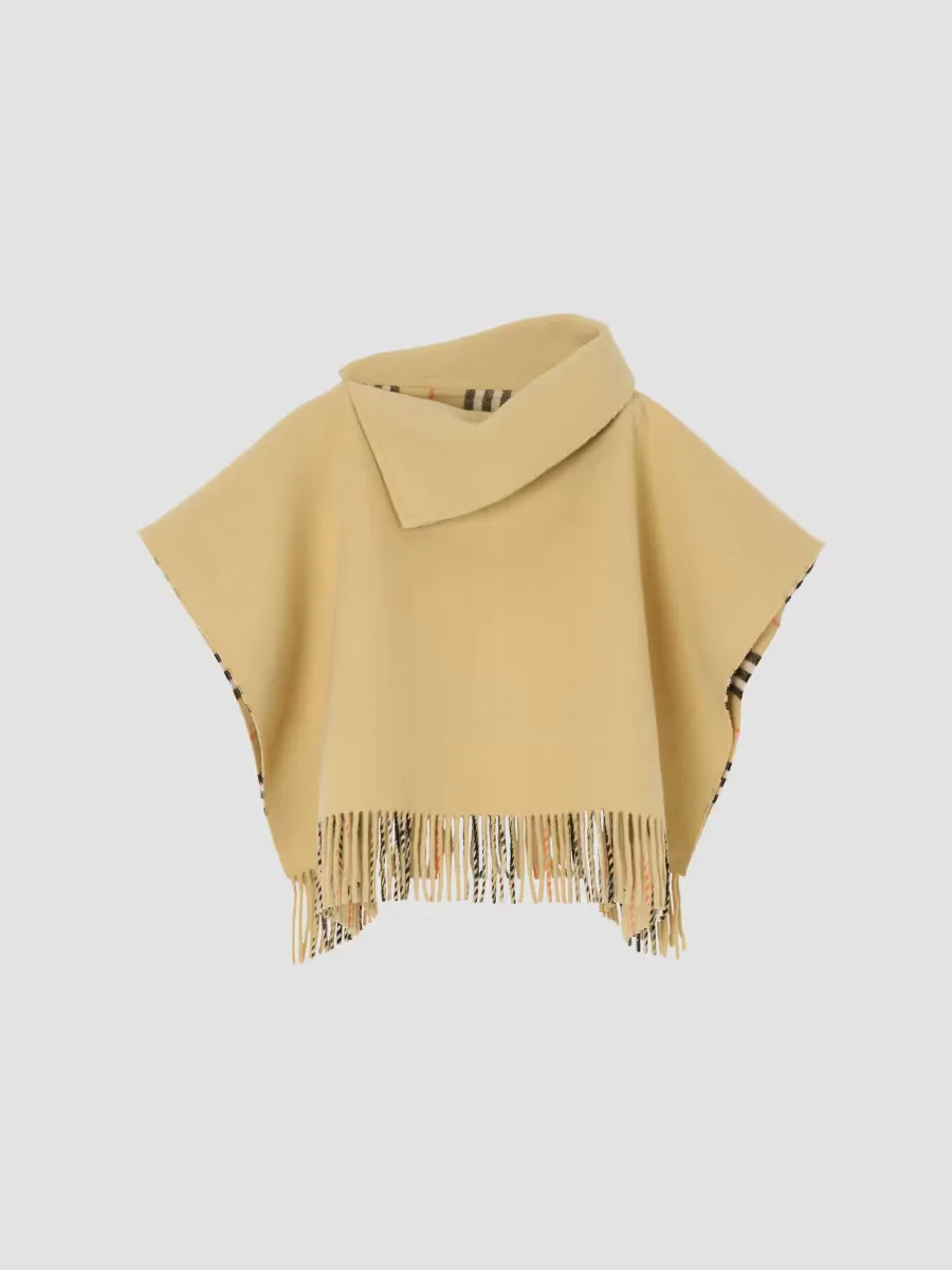 St Mini Wool Fringed Capelet