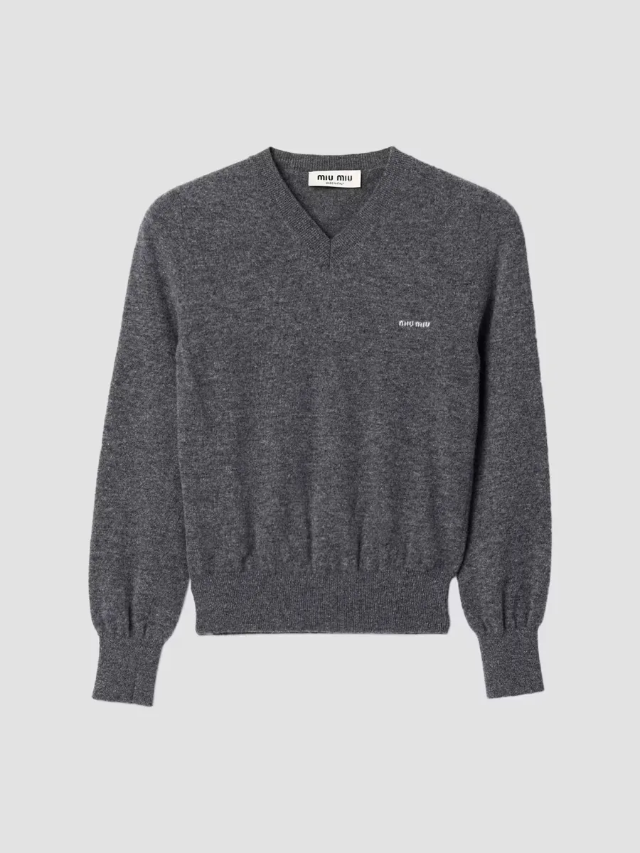 V-Neck Wool Cardigan