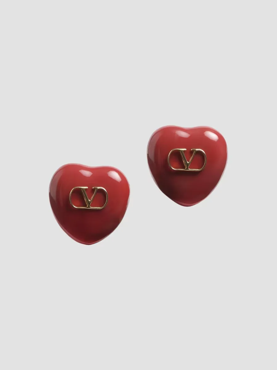 Coeur Royal Earrings in Metal and Enamel