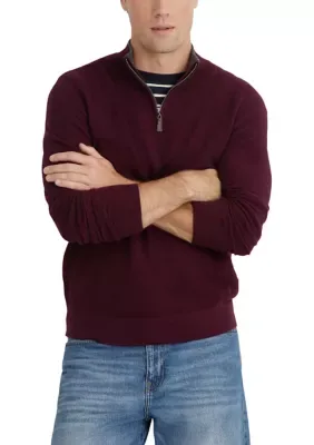 Performance Textured Quarter-Zip Sweater