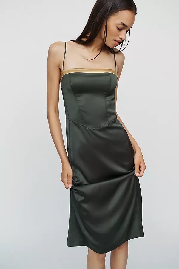 Open Back Slip Midi Dress