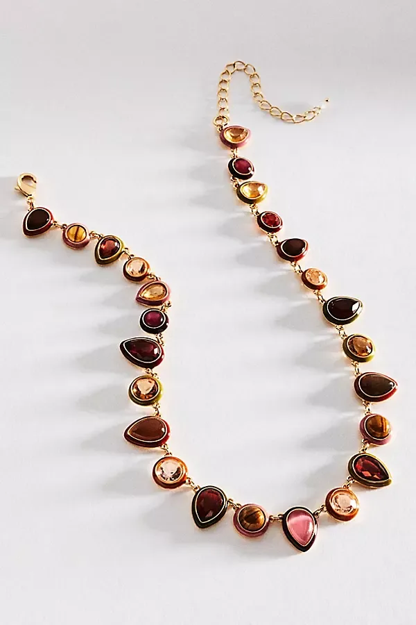 Colorful Enamel Gem Necklace