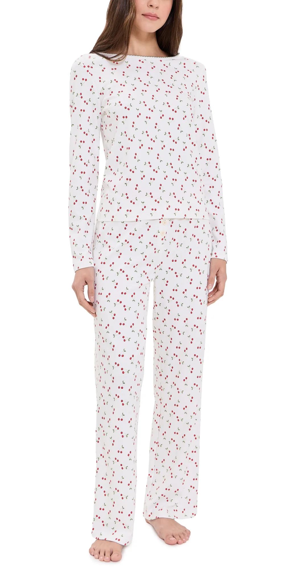 Cozyland by Morgan Lane Ellie Pajama Set Cherry Cream Pie