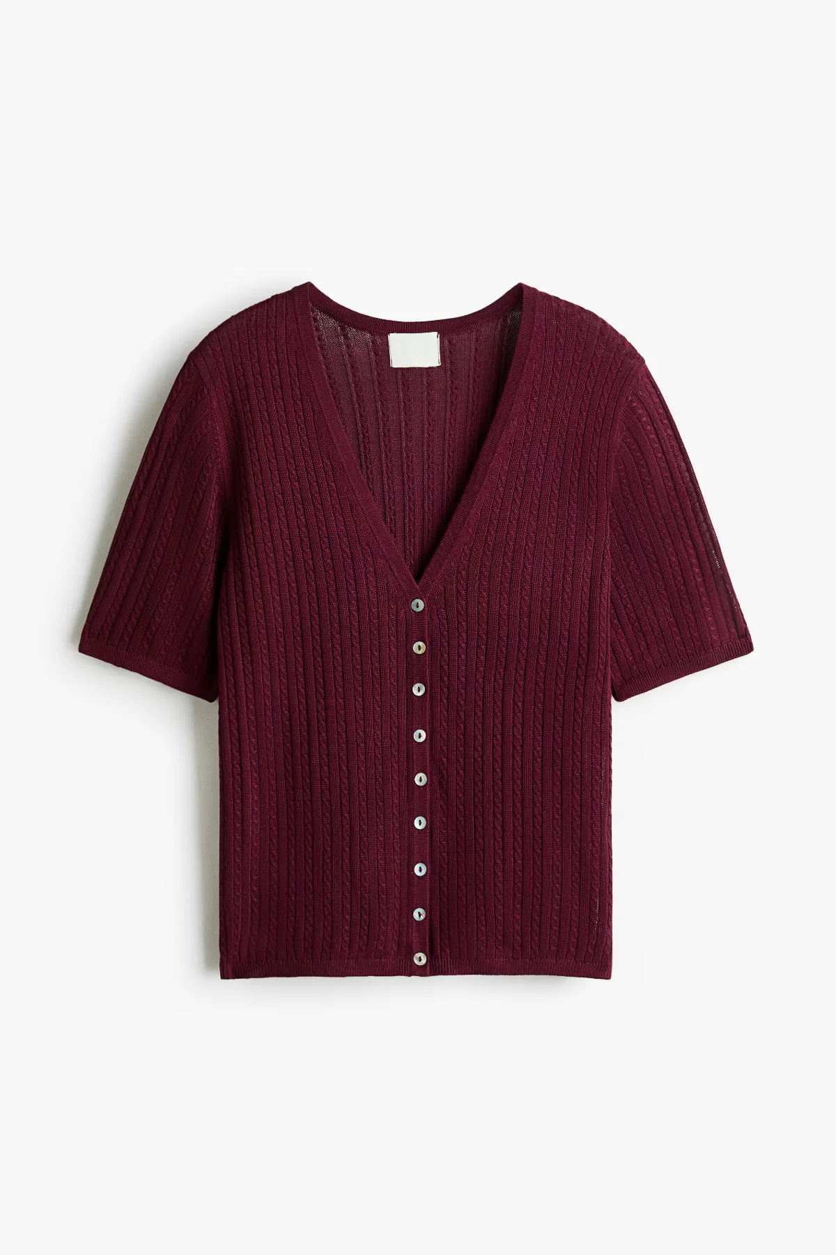 Short-Sleeved Cable-Knit Cardigan by H&M