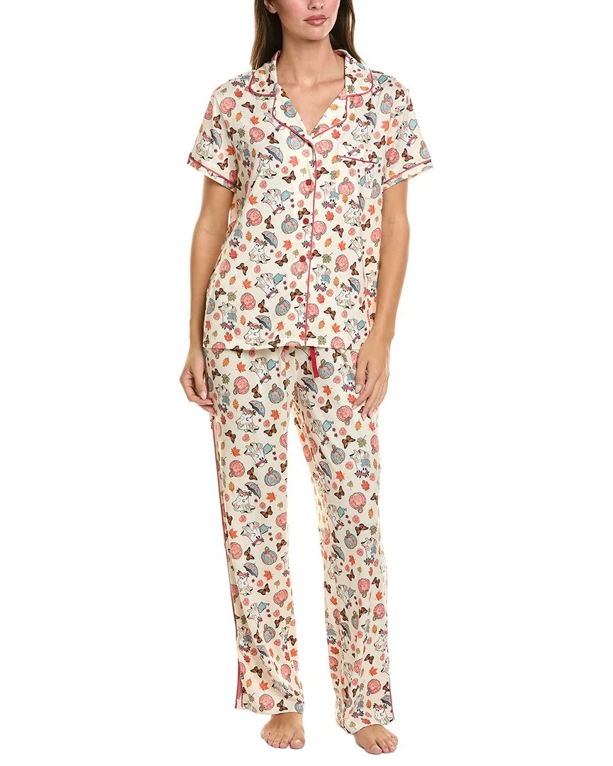 2Pc Novelty Side Piping Pajama Set