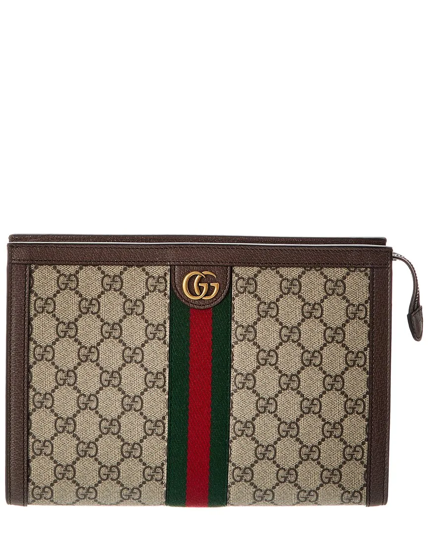 Ophidia Small Gg Supreme Canvas & Leather Pouch