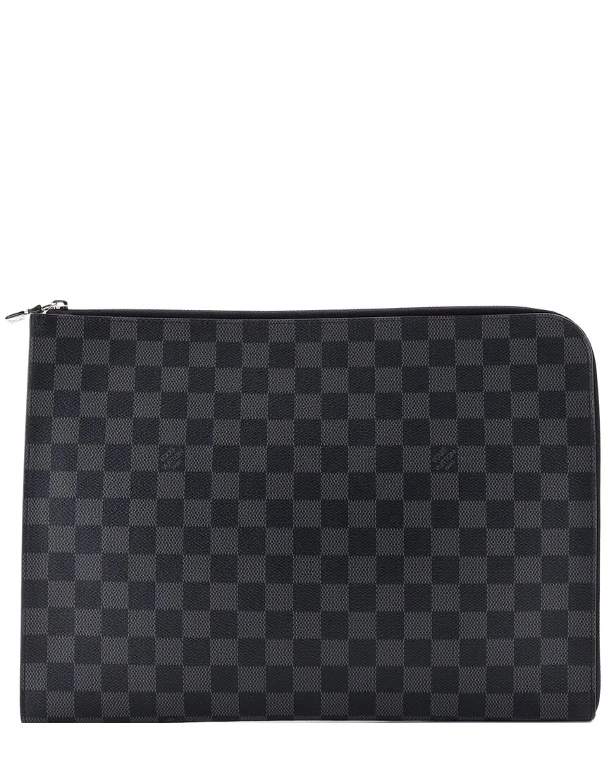 Black Damier Graphite Zip Around Pochette Jour Gm (authentic Pre-Loved)