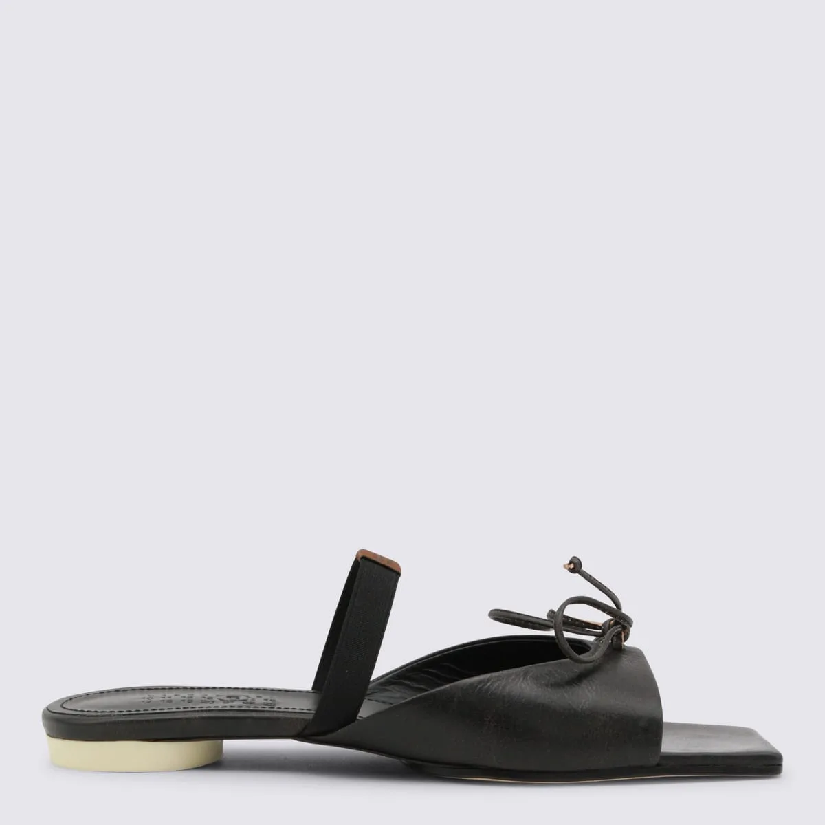 Black Leather Slingback Flats