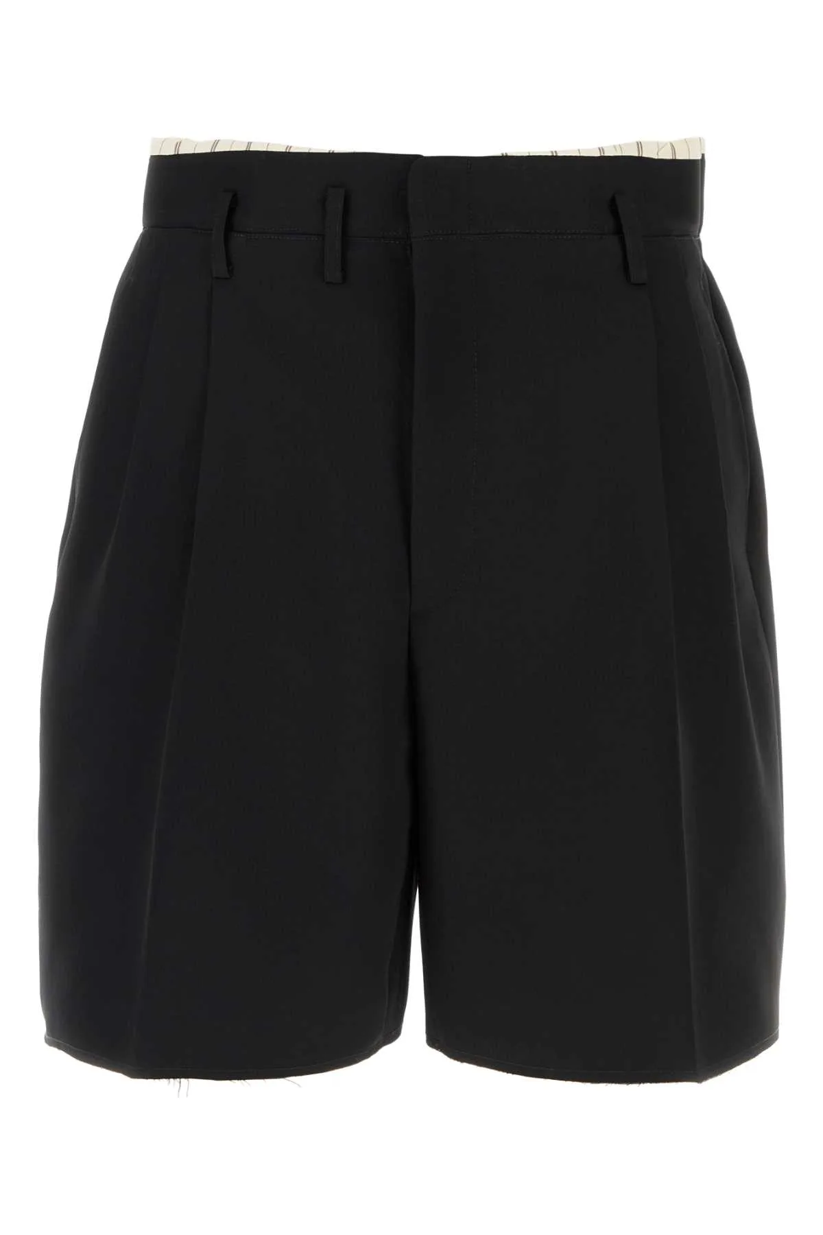 Black Wool Bermuda Shorts