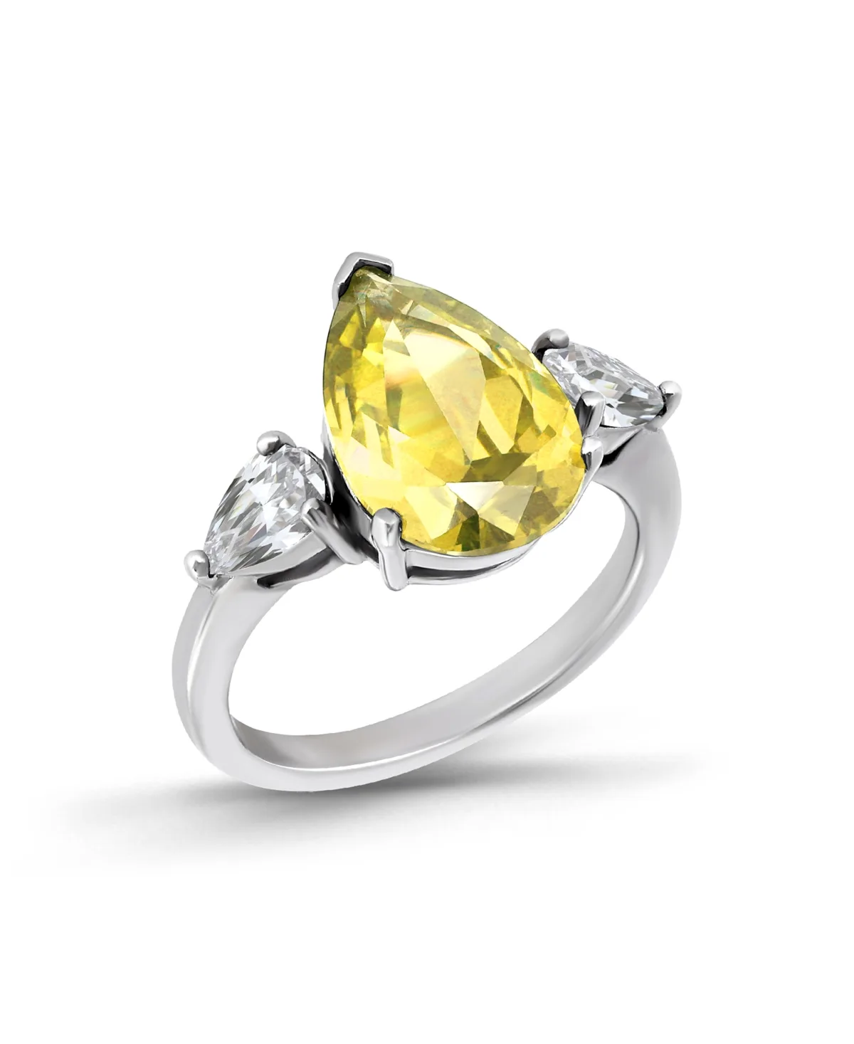 Pear Cut Light Yellow Cubic Zirconia Statement Ring by Macy's