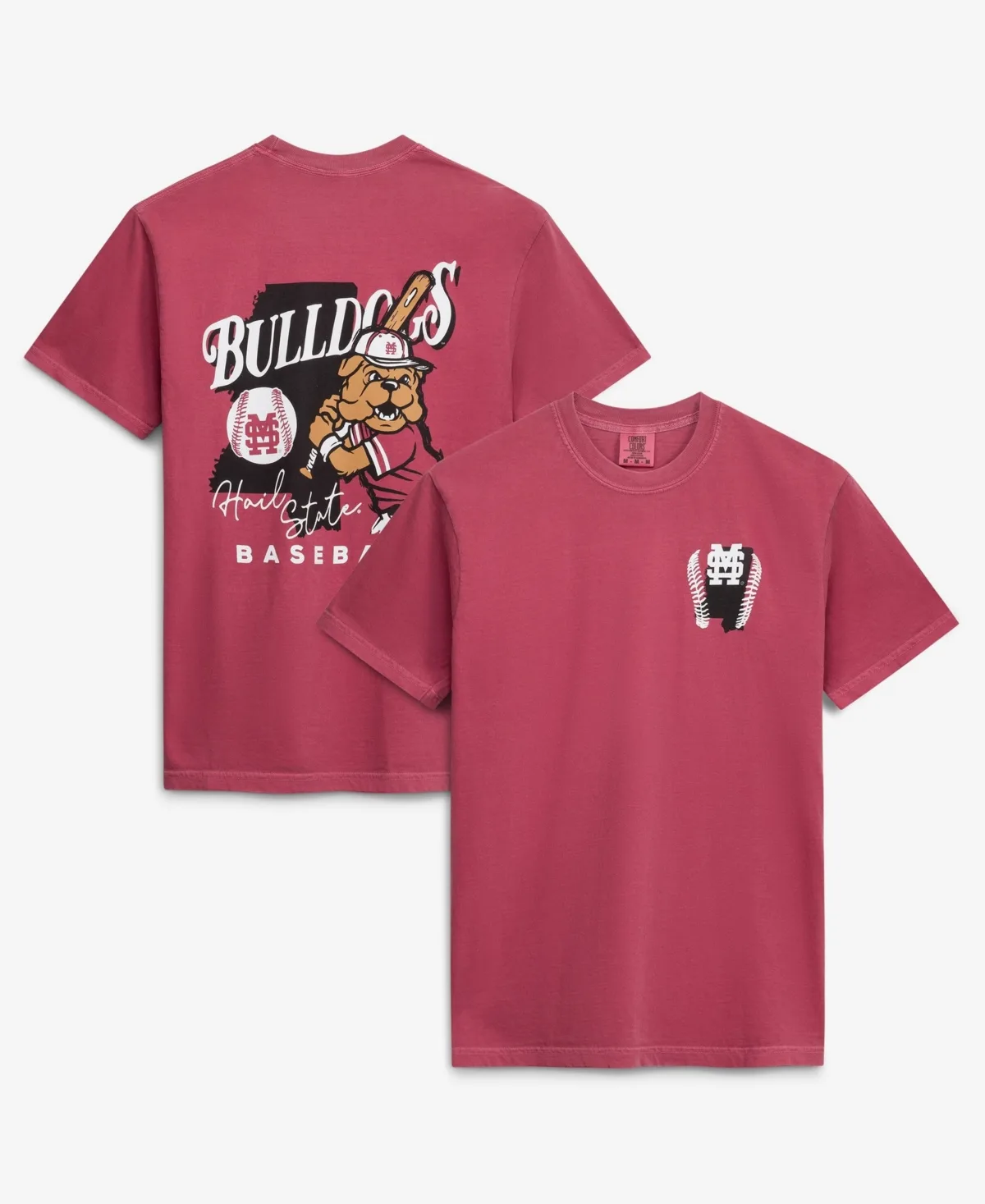 Mississippi State Bulldogs Drawn Mascot Baseball T-Shirt by Image One