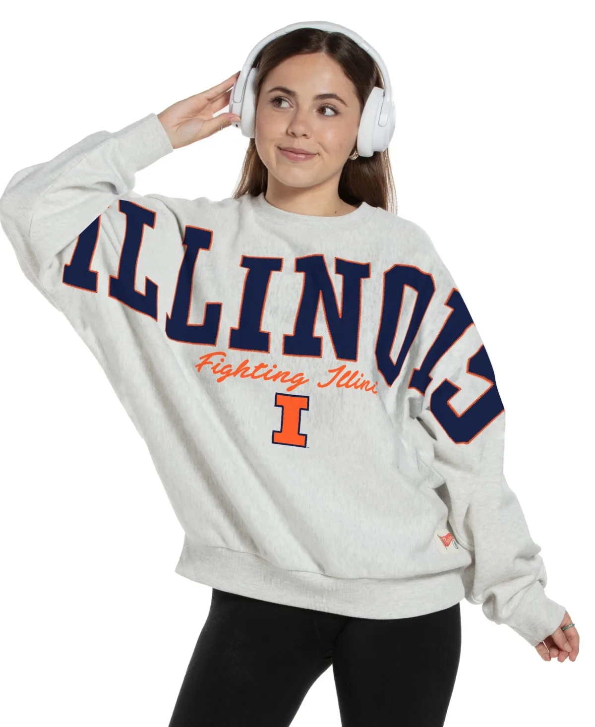 Illinois Fighting Illini Flannigan Oversized Fleece Sweatshirt by Pressbox