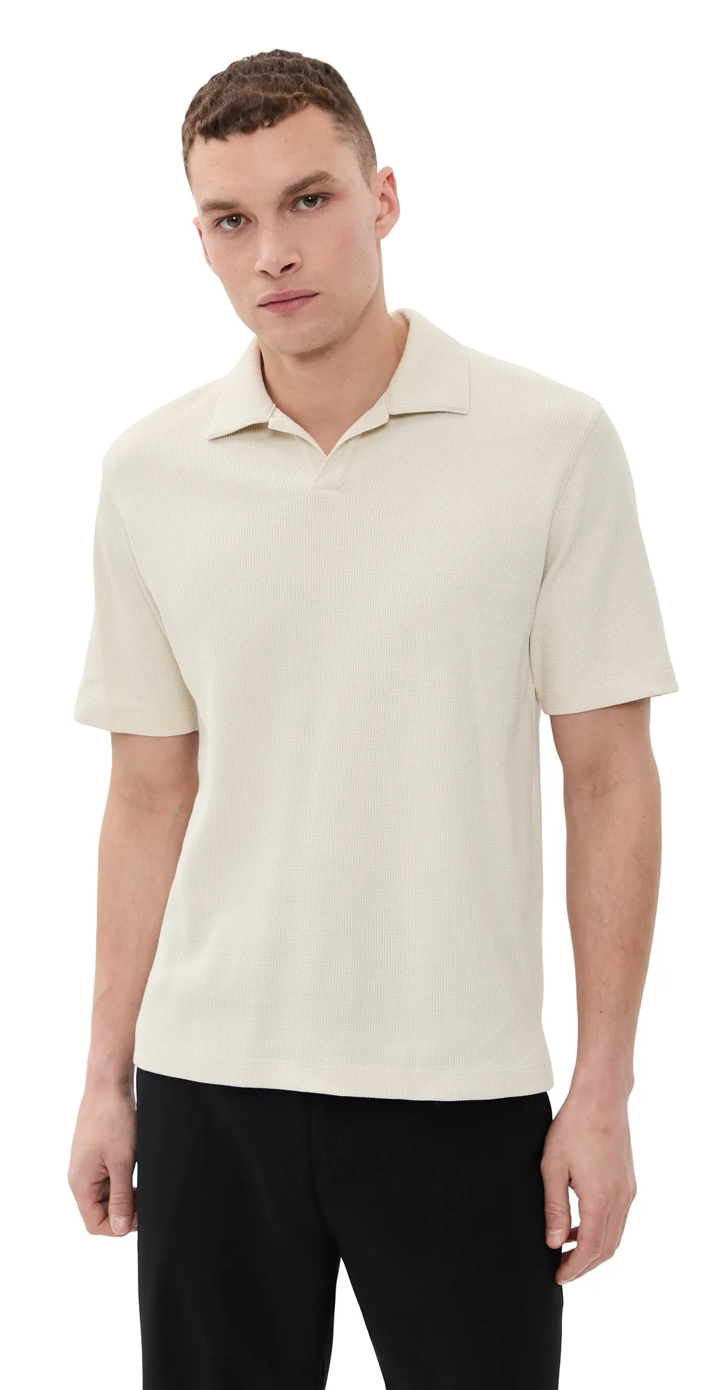 Waffle Polo Shortsleeve in Soft Waffle