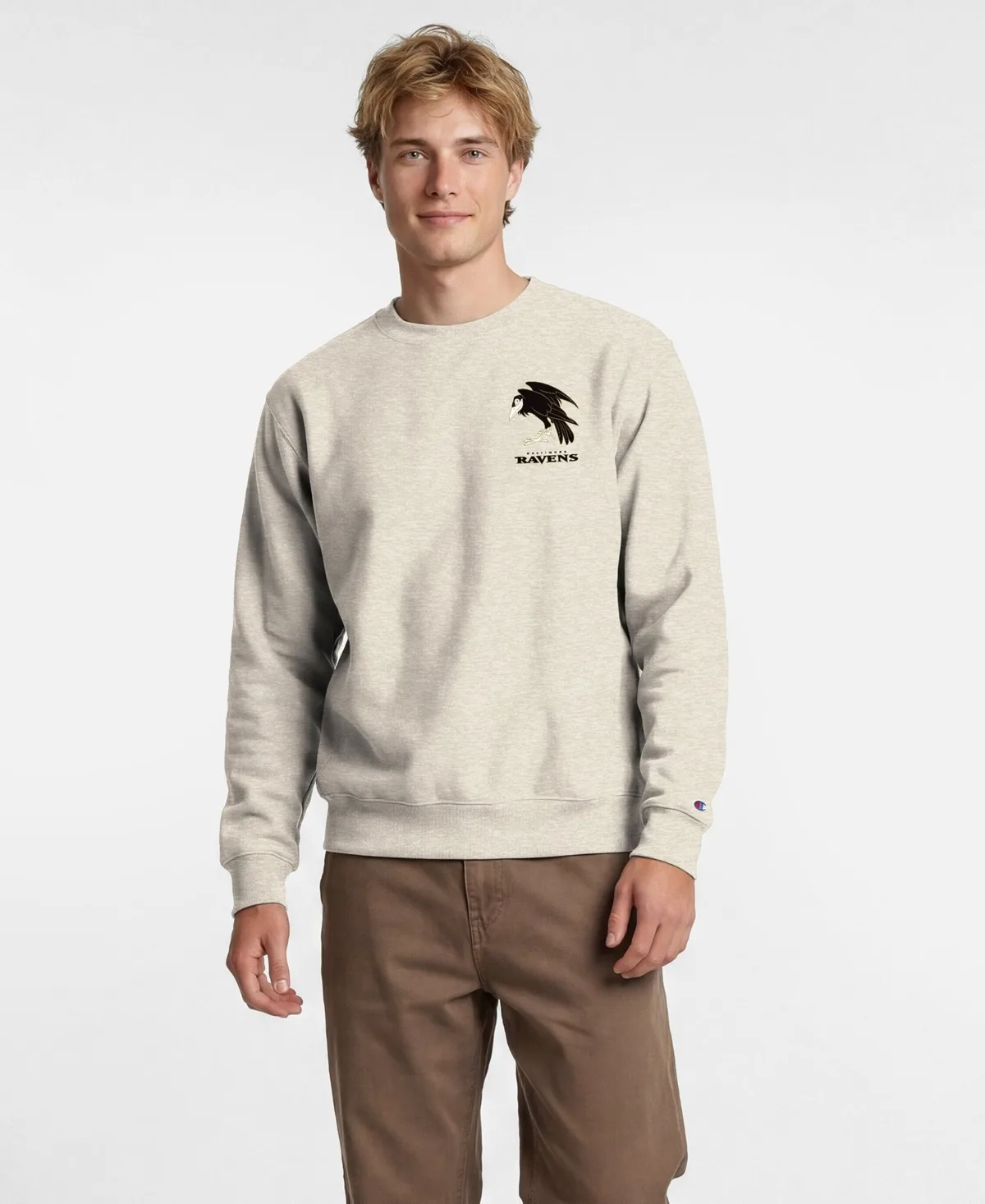Champion Disney x Baltimore Ravens Power Blend Left Chest Fullback Crew Sweatshirt by Champion