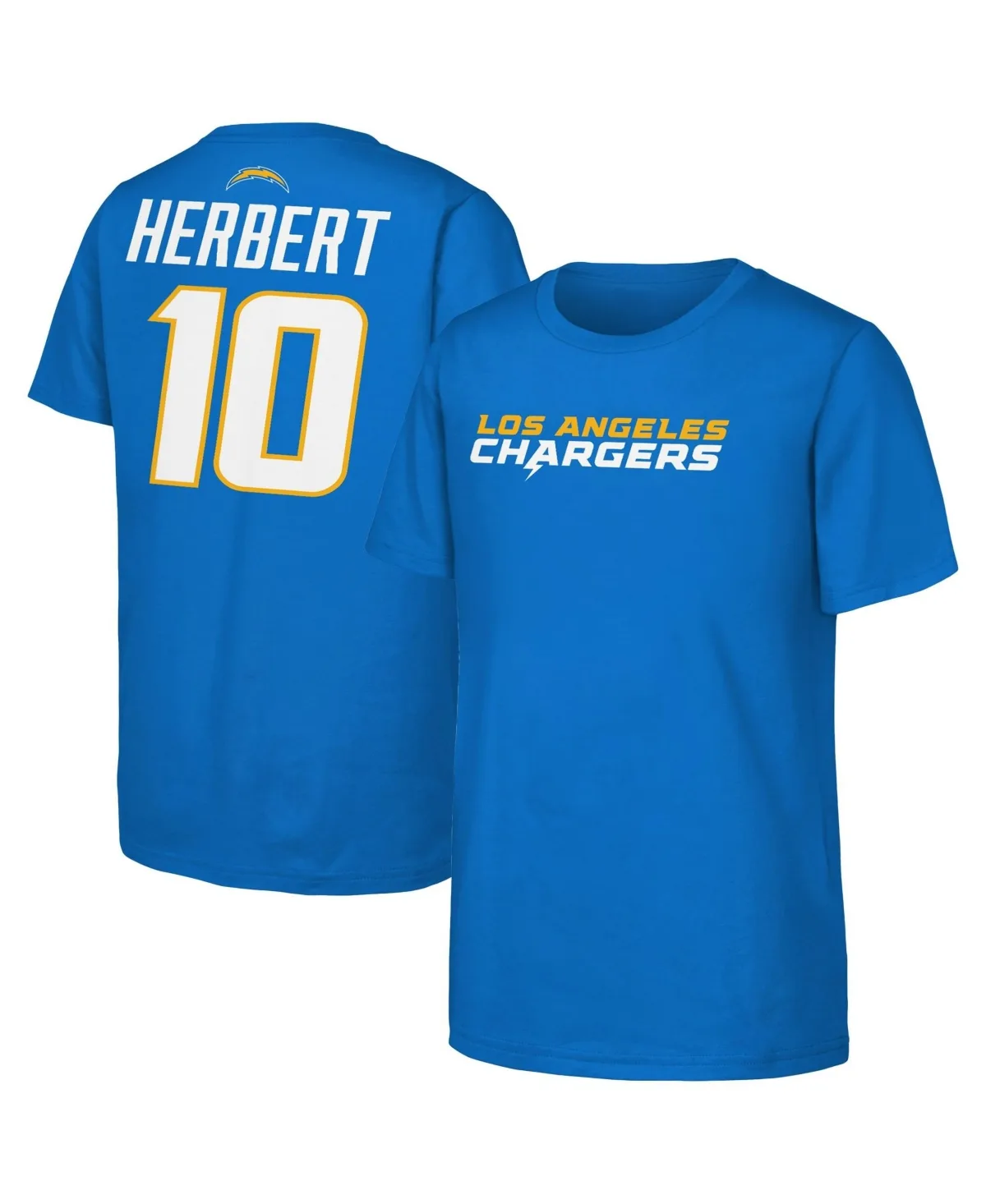 Justin Herbert Los Angeles Chargers Name & Number T-Shirt by Outerstuff