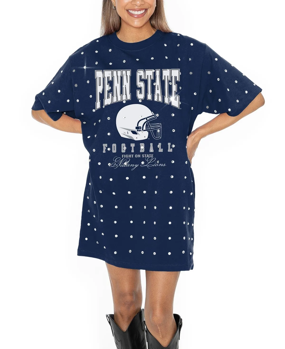 Penn State Nittany Lions Allover Rhinestone T-Shirt Dress by Gameday Couture