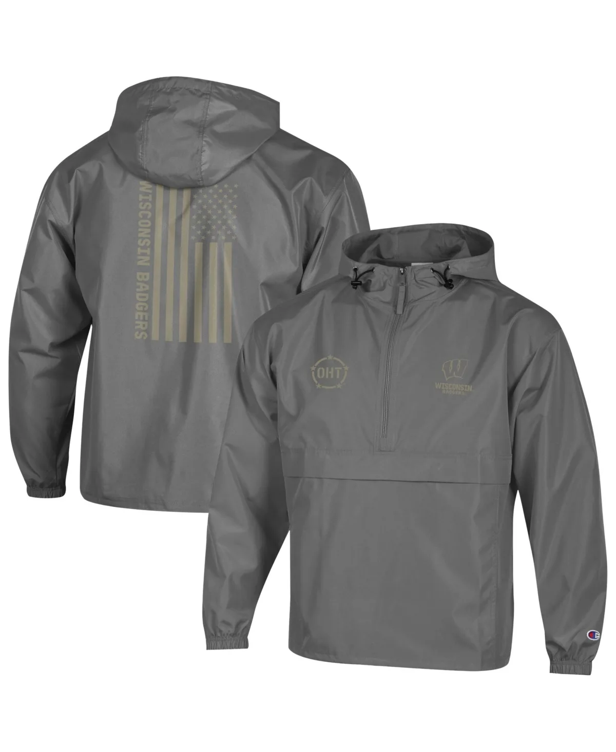 Wisconsin Badgers Oht Flag Packable Jacket by Champion