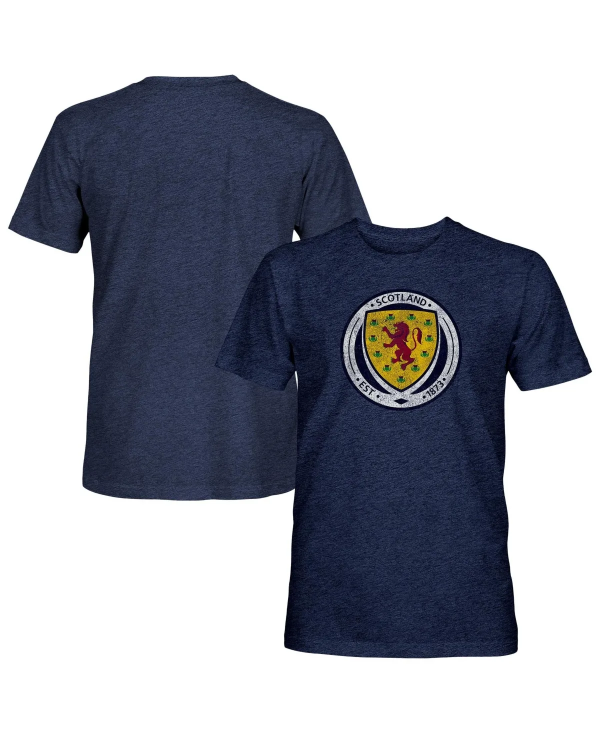 Scotland National Team Left Chest Badge Vintage Tri-Blend T-Shirt by 1863fc