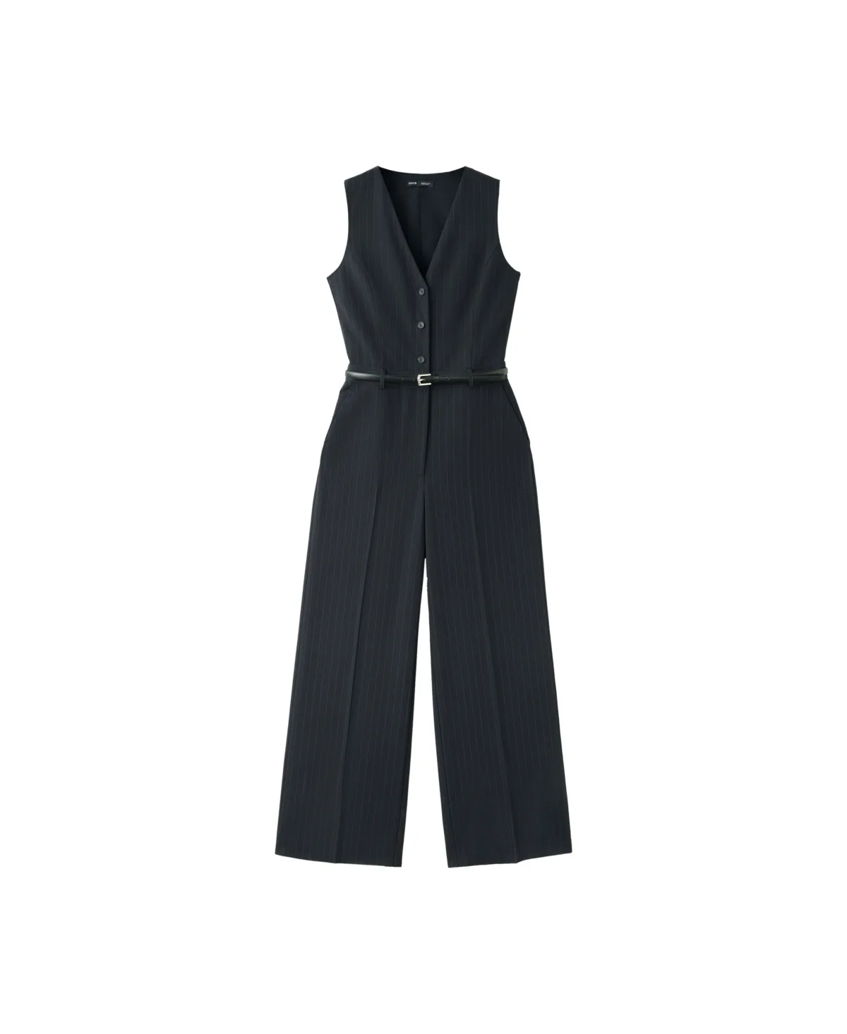 Mono Yole Pinstripe Wide-Leg V-Neck Jumpsuit by Mango